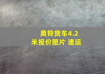 奥铃货车4.2米报价图片 速运